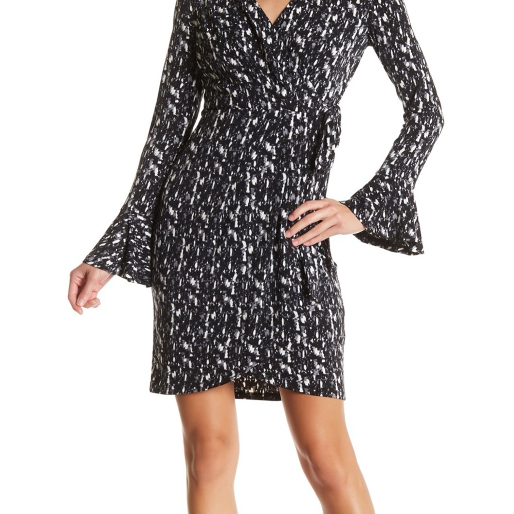 Abstract Print Wrap Dress - London Times